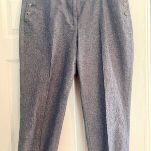 Talbots Classic Chambray Blue Cropped Pants in size 12